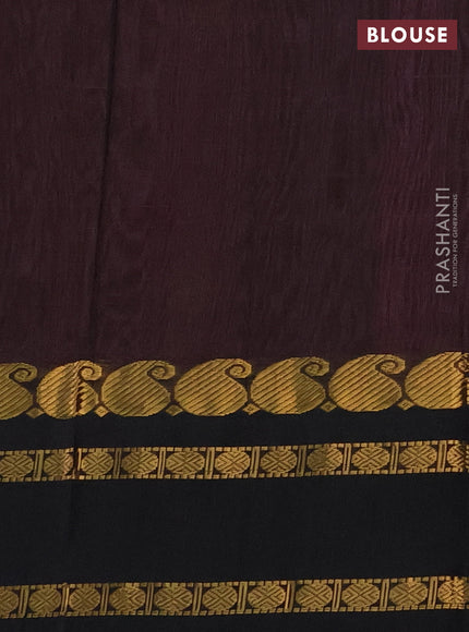 Kuppadam silk cotton saree candy pink and black with allover zari checks & rudhraksha annam buttas and paisley zari woven border