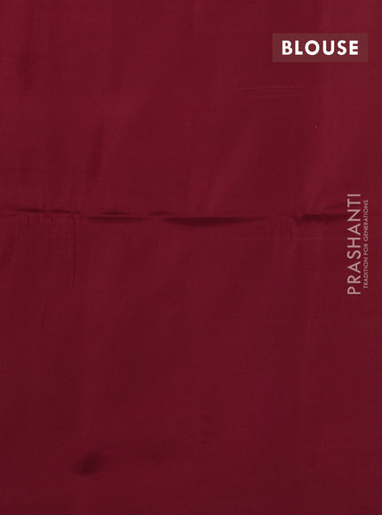Kanchipuram soft silk saree dark sandal and maroon with half & half style in borderless style