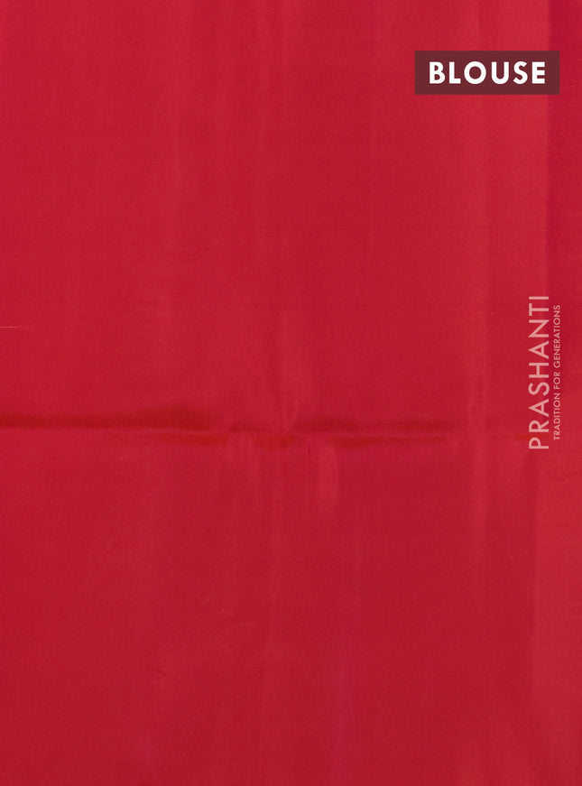 Kanchipuram soft silk saree sandal and dual shade of pinkish orange with half & half style in borderless style