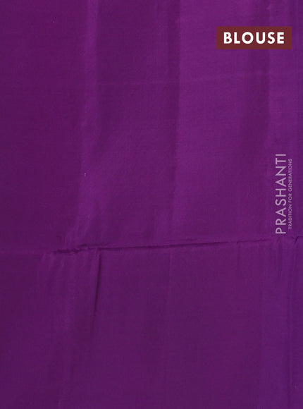 Kanchipuram soft silk saree blue and purple with allover zari weaves & buttas in borderless style