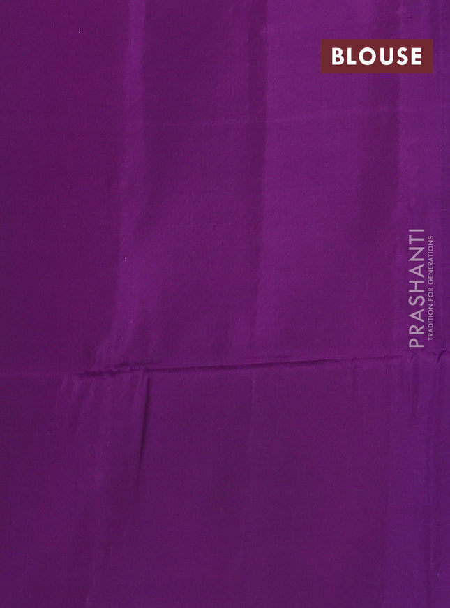 Kanchipuram soft silk saree blue and purple with allover zari weaves & buttas in borderless style