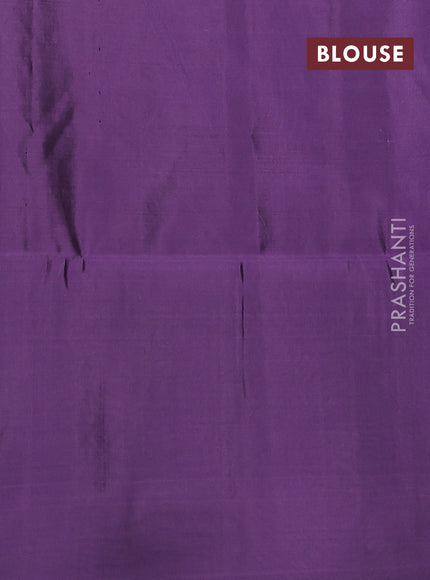 Kanchipuram soft silk saree pastel brown and lavender shade with allover zari woven brocade weaves and long zari woven border