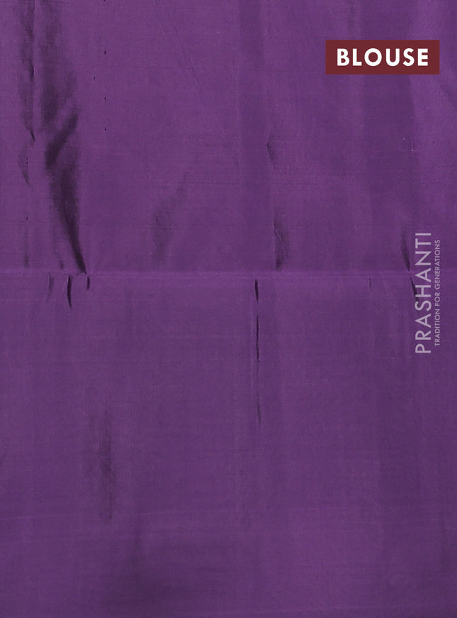 Kanchipuram soft silk saree pastel brown and lavender shade with allover zari woven brocade weaves and long zari woven border