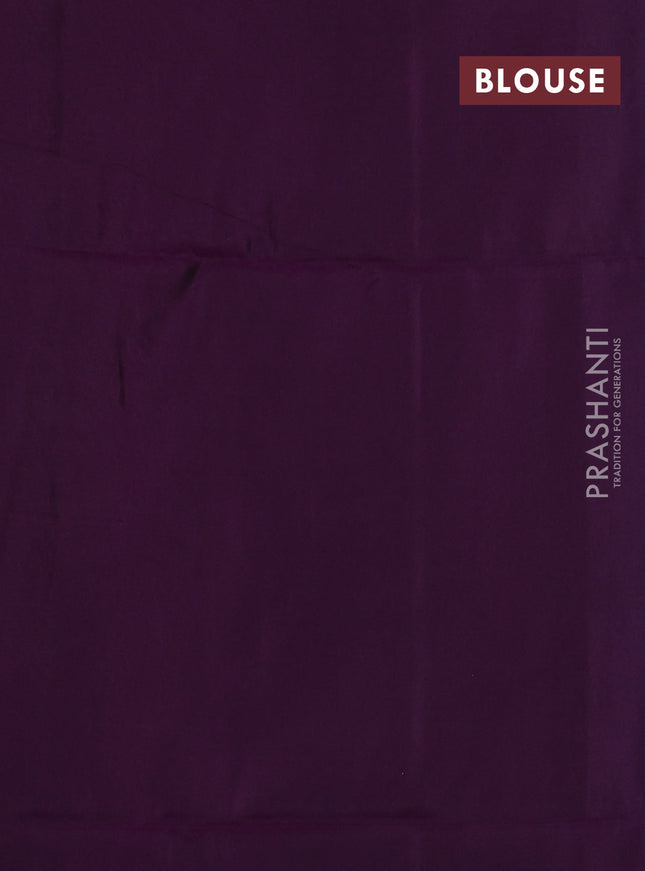 Kanchipuram soft silk saree peacock blue and purple with allover zari woven brocade weaves and long zari woven border