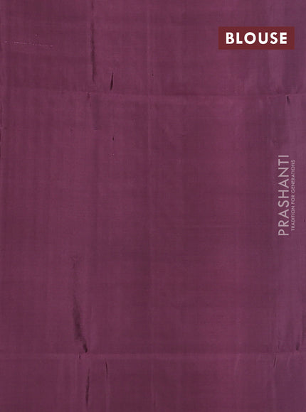 Kanchipuram soft silk saree peacock blue and mauve pink with zari woven buttas and zari woven butta border