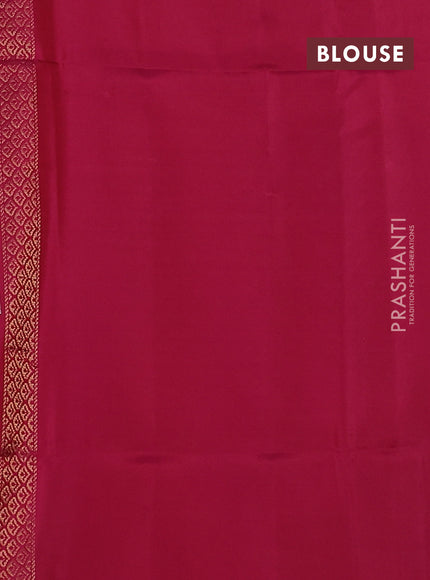 Kanchipuram soft silk saree magenta pink with zari woven buttas and long zari woven paisley butta border