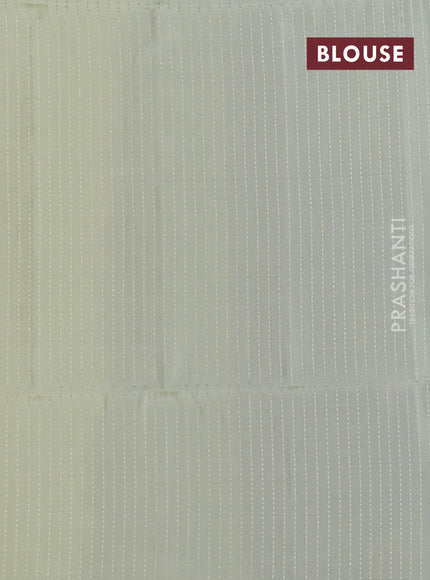 Kanchipuram soft silk saree purple and mild pista green with allover zari weaves in borderless style