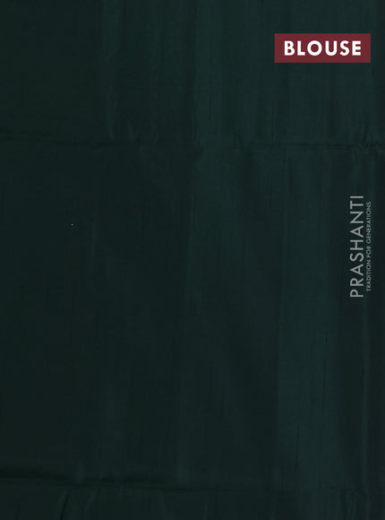 Kanchipuram soft silk saree purple shade and dark green with zari buttas & jute finish in borderless style