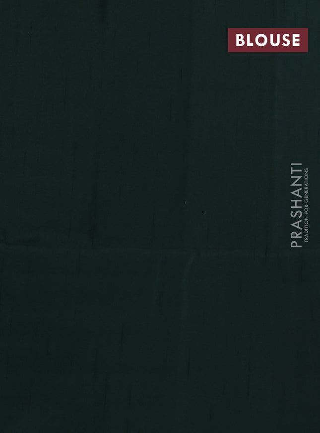 Kanchipuram soft silk saree dark mustard and dark green with zari buttas & jute finish in borderless style