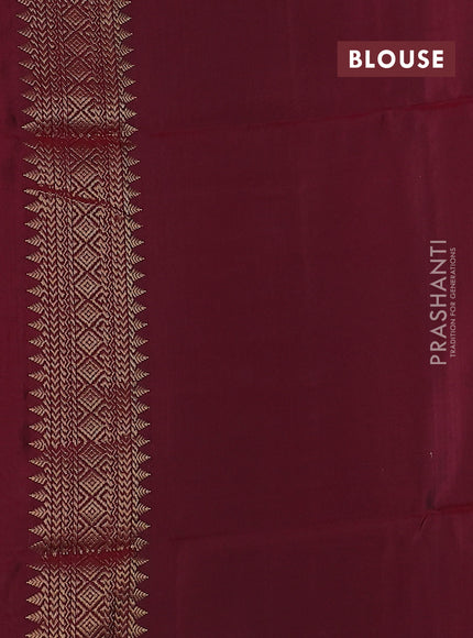 Kanchipuram soft silk saree grey and maroon with zari woven peacock buttas and zari woven butta border