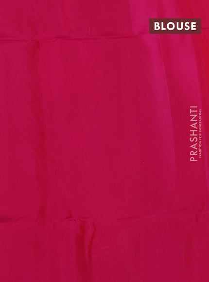 Kanchipuram soft silk saree orange and pink with allover zari woven buttas and long zari woven border