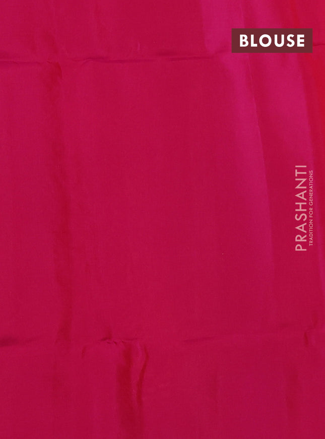 Kanchipuram soft silk saree orange and pink with allover zari woven buttas and long zari woven border