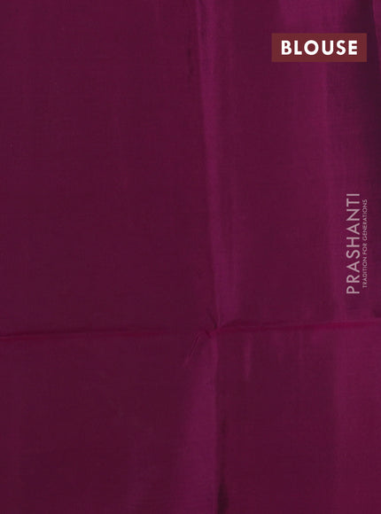 Kanchipuram soft silk saree green and purple with allover zari woven buttas and long zari woven border