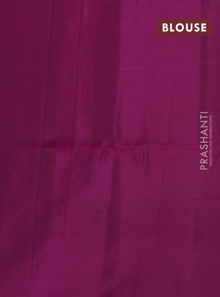 Kanchipuram soft silk saree cs blue and purple with allover zari woven buttas and long zari woven border