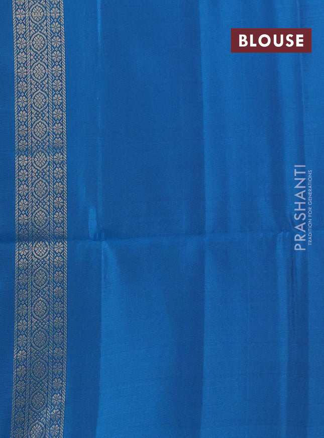 Kanchipuram soft silk saree purple and cs blue with zari woven buttas and zari woven butta border
