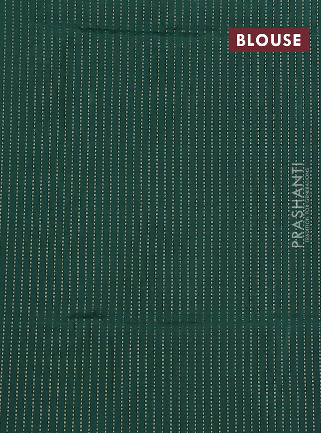 Kanchipuram soft silk saree blue and green with allover zari weaves & buttas in borderless style