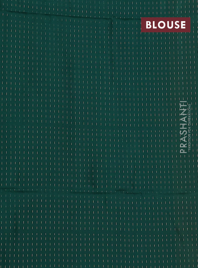 Kanchipuram soft silk saree yellow and dark green with allover zari weaves & buttas in borderless style