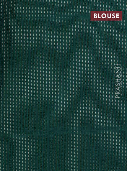 Kanchipuram soft silk saree cs blue and dark green with allover zari weaves & buttas in borderless style