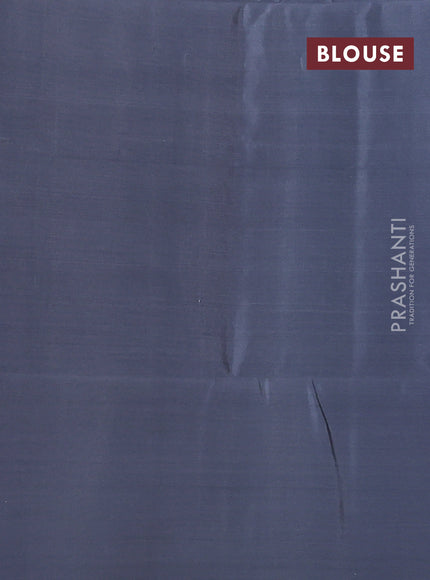 Kanchipuram soft silk saree teal green shade and grey with zari woven buttas and zari woven butta border