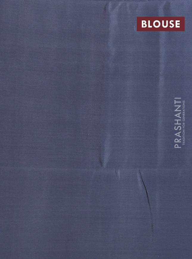 Kanchipuram soft silk saree teal green shade and grey with zari woven buttas and zari woven butta border