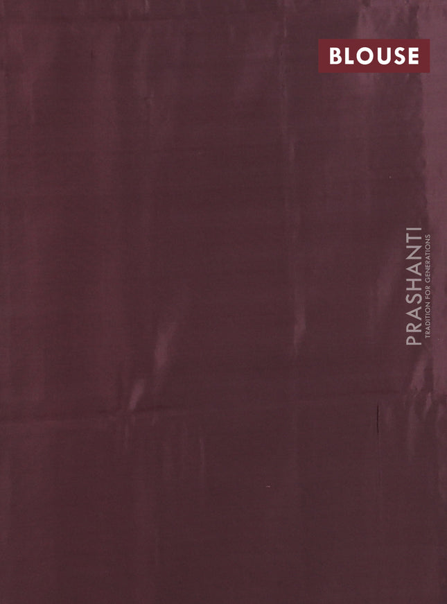 Kanchipuram soft silk saree purple and brown shade with zari woven buttas and zari woven butta border