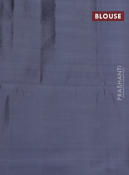 Kanchipuram soft silk saree pastel brown and grey with zari woven buttas and zari woven butta border