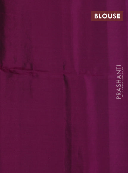 Kanchipuram soft silk saree green and magenta pink with allover zari woven buttas and rich zari woven border