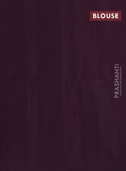 Kanchipuram soft silk saree pastel blue and wine shade with allover zari woven brocade weaves and long rich zari woven border