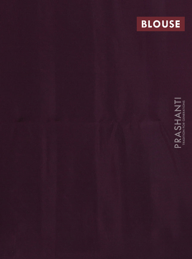 Kanchipuram soft silk saree pastel blue and wine shade with allover zari woven brocade weaves and long rich zari woven border