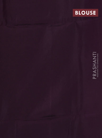 Kanchipuram soft silk saree purple and wine shade with allover zari woven brocade weaves and long rich zari woven border