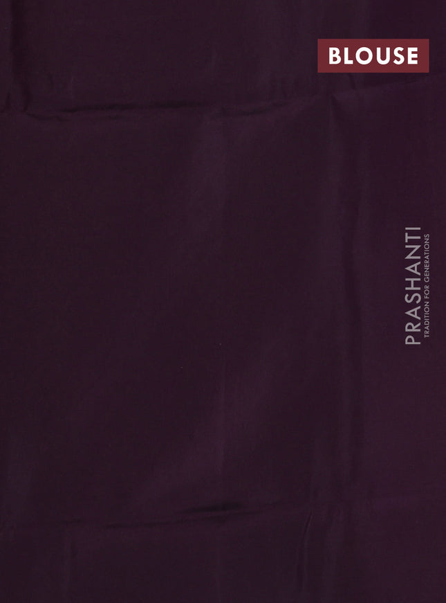 Kanchipuram soft silk saree purple and wine shade with allover zari woven brocade weaves and long rich zari woven border