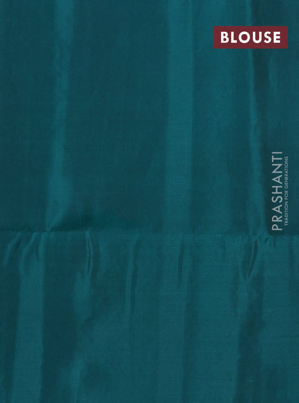 Kanchipuram soft silk saree violet and peacock green with allover zari woven brocade weaves and long rich zari woven border