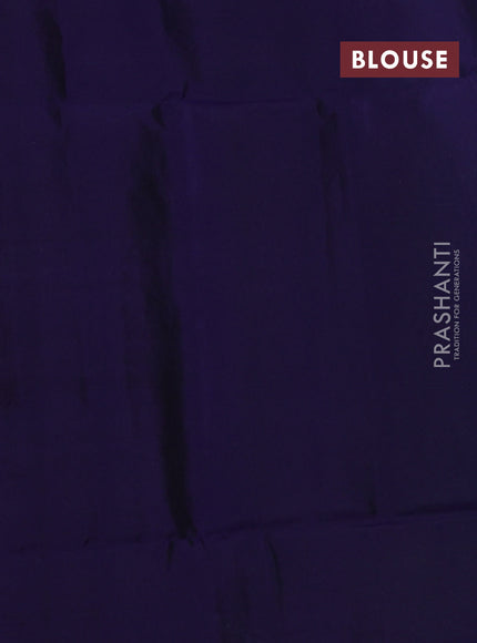 Kanchipuram soft silk saree greyish green and blue with allover zari woven brocdae weaves and rich zari woven border