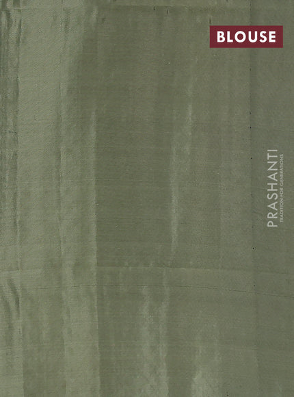 Kanchipuram soft silk saree pastel mauve pink and pastel green with allover zari weaves and long zari woven border