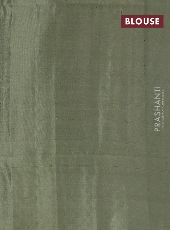 Kanchipuram soft silk saree pastel mauve pink and pastel green with allover zari weaves and long zari woven border