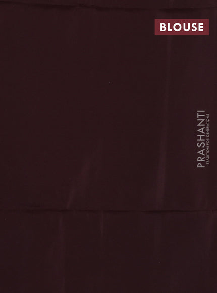 Kanchipuram soft silk saree light blue and coffee brown with allover zig zag zari weaves in borderless style