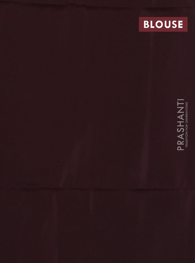 Kanchipuram soft silk saree light blue and coffee brown with allover zig zag zari weaves in borderless style