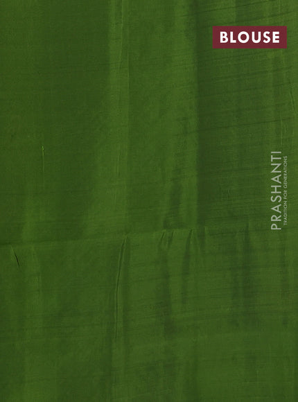 Kanchipuram soft silk saree blue and light green with allover zari woven brocdae weaves and long zari woven border