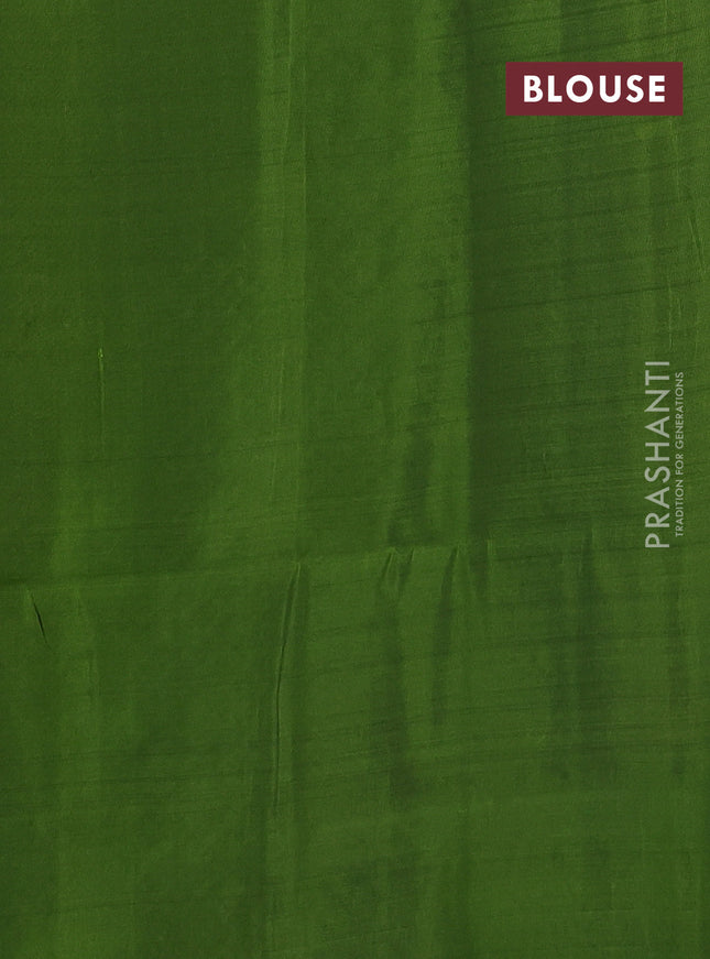 Kanchipuram soft silk saree blue and light green with allover zari woven brocdae weaves and long zari woven border
