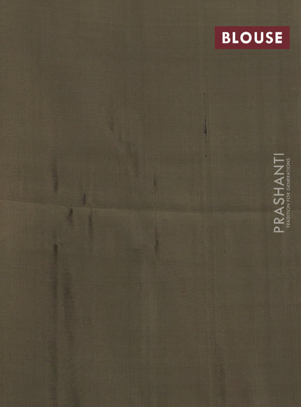 Kanchipuram soft silk saree wine shade and chikku shade with zari woven buttas and zari woven butta border