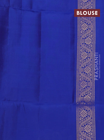 Kanchipuram soft silk saree royal blue with allover zari woven buttas and zari woven floral butta border