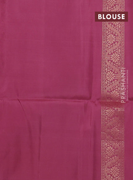 Kanchipuram soft silk saree dark peach with allover zari woven buttas and zari woven floral butta border