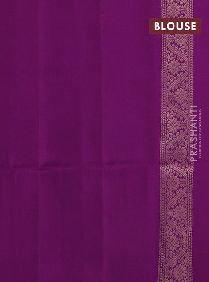 Kanchipuram soft silk saree purple with allover zari woven buttas and zari woven floral butta border