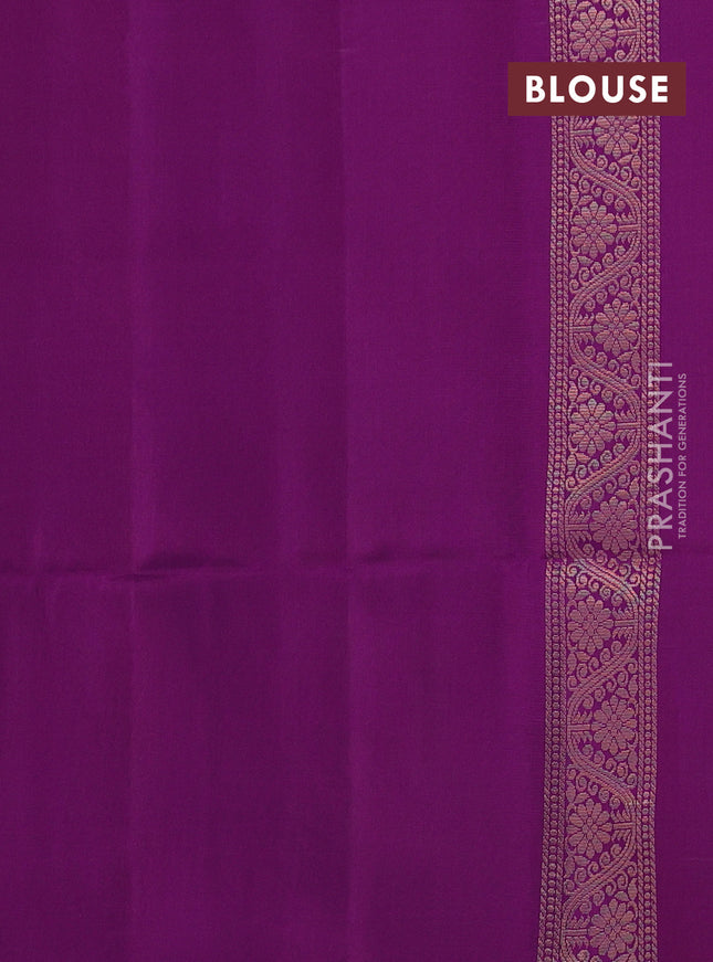 Kanchipuram soft silk saree purple with allover zari woven buttas and zari woven floral butta border