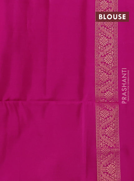 Kanchipuram soft silk saree pink with allover zari woven buttas and zari woven floral butta border