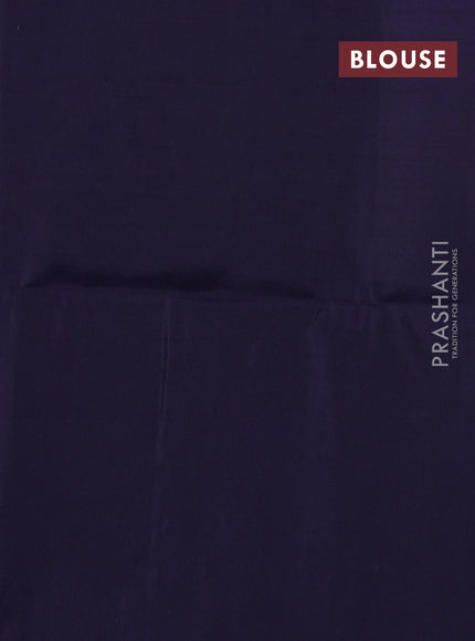 Kanchipuram soft silk saree pastel green and navy blue with allover zari woven brocade weaves and long zari woven border