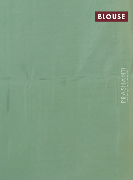 Kanchipuram soft silk saree yellow and pastel green with allover zari weaves in borderless style