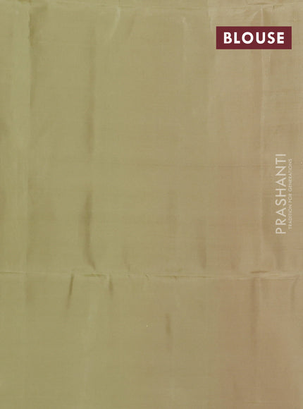 Kanchipuram soft silk saree red and pista green with allover zari weaves in borderless style