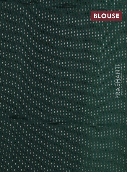 Kanchipuram soft silk saree teal green shade and bottle green with allover zari weaves in borderless style