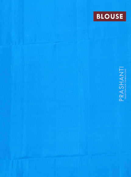 Kanchipuram soft silk saree wine shade and cs blue with allover zari woven brocade weaves in borderless style